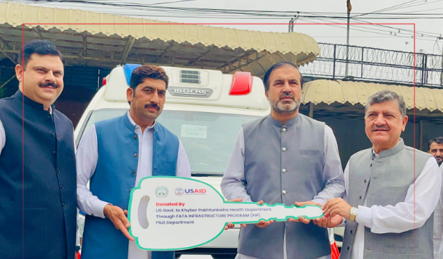 Peshawar: USAID donated two ambulances to the Department of Health