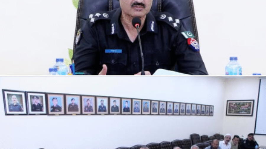 A meeting was held under the chairmanship of CCPO on the peaceful conduct of Chehlum Imam Hussain