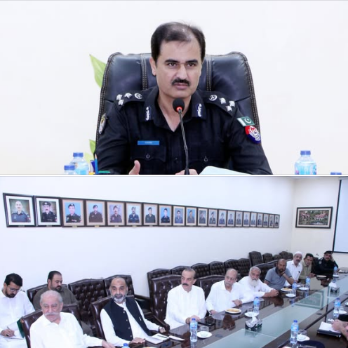 A meeting was held under the chairmanship of CCPO on the peaceful conduct of Chehlum Imam Hussain