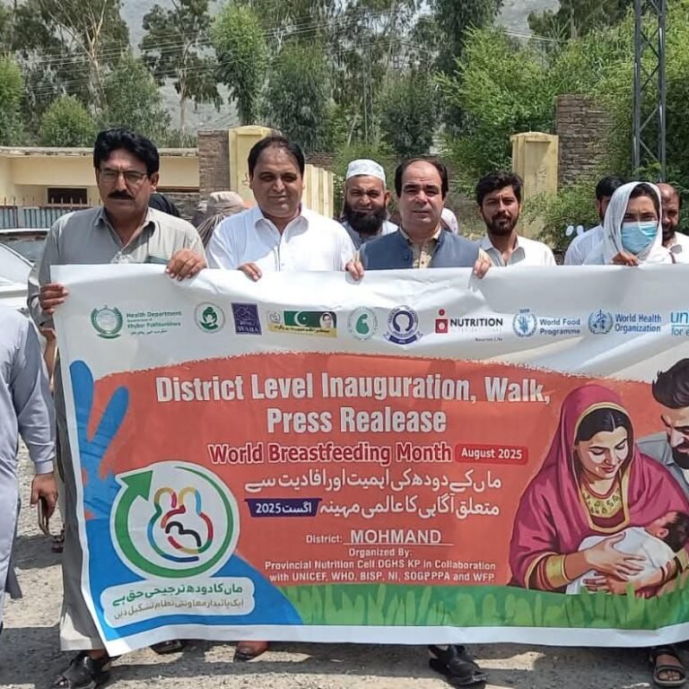 District Mohmand: Organized awareness walk on benefits of breast milk