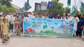 Charsadda: Organized a walk on the occasion of Maraka Haq and Independence Day