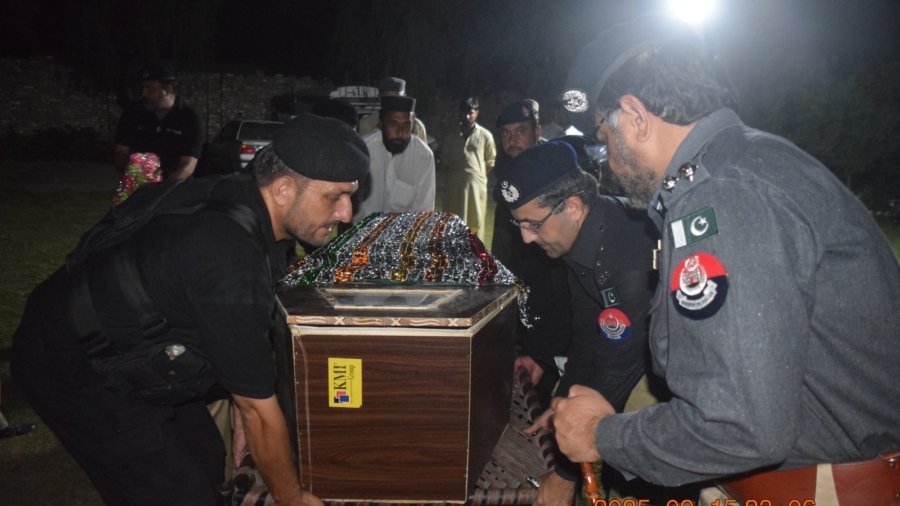 The funeral prayer of Shaheed Constable Fasihuddin was performed with official honours