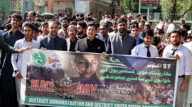 Rally held in Abbottabad to mark Kashmir Black Day