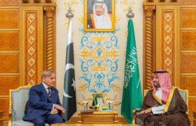 Pakistani Prime Minister Shahbaz Sharif meets Saudi Crown Prince Mohammed bin Salman in Saudi Arabia