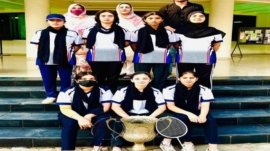 Target College wins intercollegiate girls badminton event