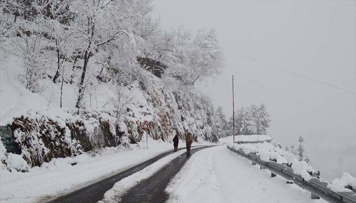 Snowfall in Khyber Pakhtunkhwa, Azad Kashmir, and Gilgit-Baltistan.