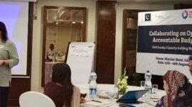 “Training session on equity budgeting for media representatives.”