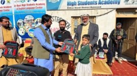 School bag distribution and tree plantation drive held in Mohmand district.