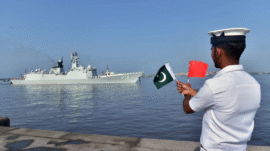 PLA(N) ship docks in Karachi to participate in Pak-China joint naval exercise Sea Guardian IV