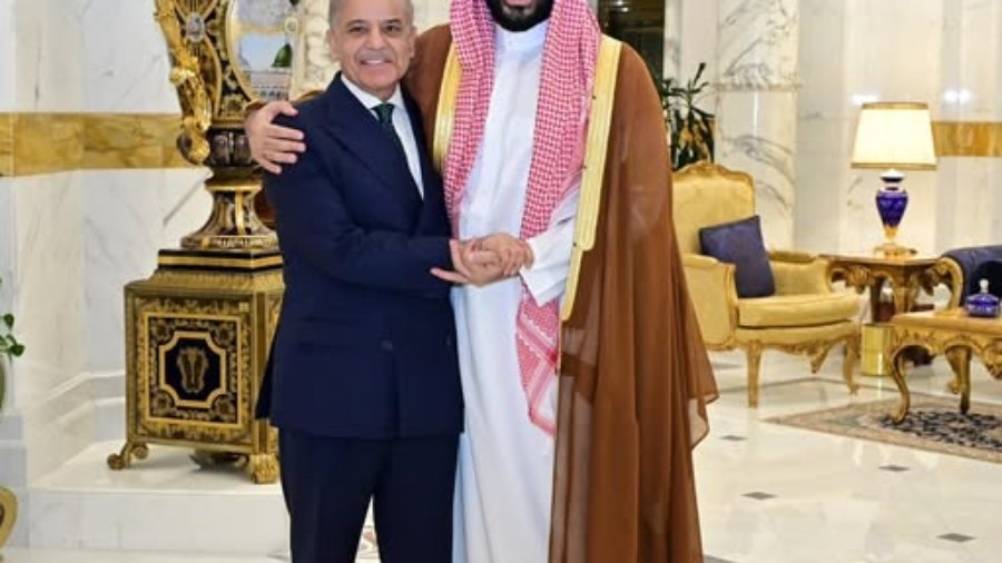 Prime Minister Shehbaz Sharif meets Saudi Crown Prince Mohammed bin Salman