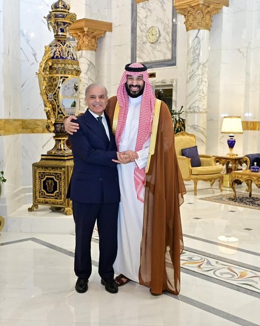 Prime Minister Shehbaz Sharif meets Saudi Crown Prince Mohammed bin Salman