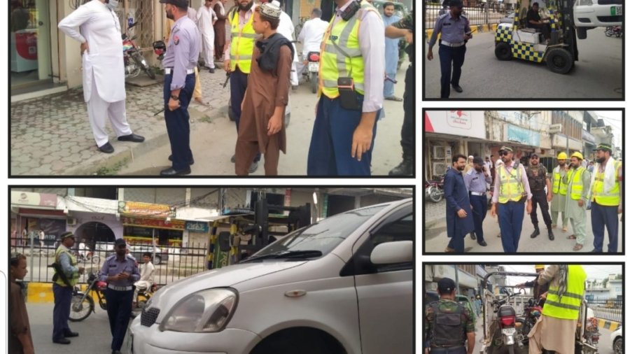 Mardan: Crackdown on no-parking and encroachments