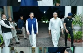 Federal Interior Minister Mohsin Naqvi meets with Governor Khyber Pakhtunkhwa in Peshawar