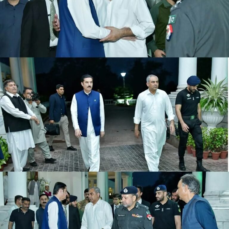 Federal Interior Minister Mohsin Naqvi meets with Governor Khyber Pakhtunkhwa in Peshawar